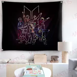 خرید بکدراپ بند بی تی اس Bts - کارماتوس (انواع قاب عکس و پوستر, بکدراپ) از کرماتوس