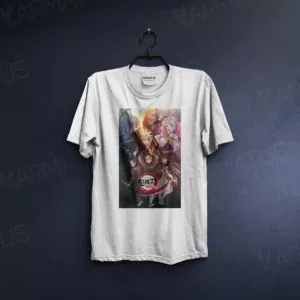 تیشرت سفید طرح انیمه Demon Slayer