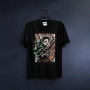 تیشرت مشکی طرح انیمه Demon Slayer