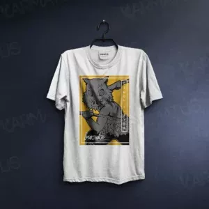 تیشرت سفید طرح انیمه Demon Slayer