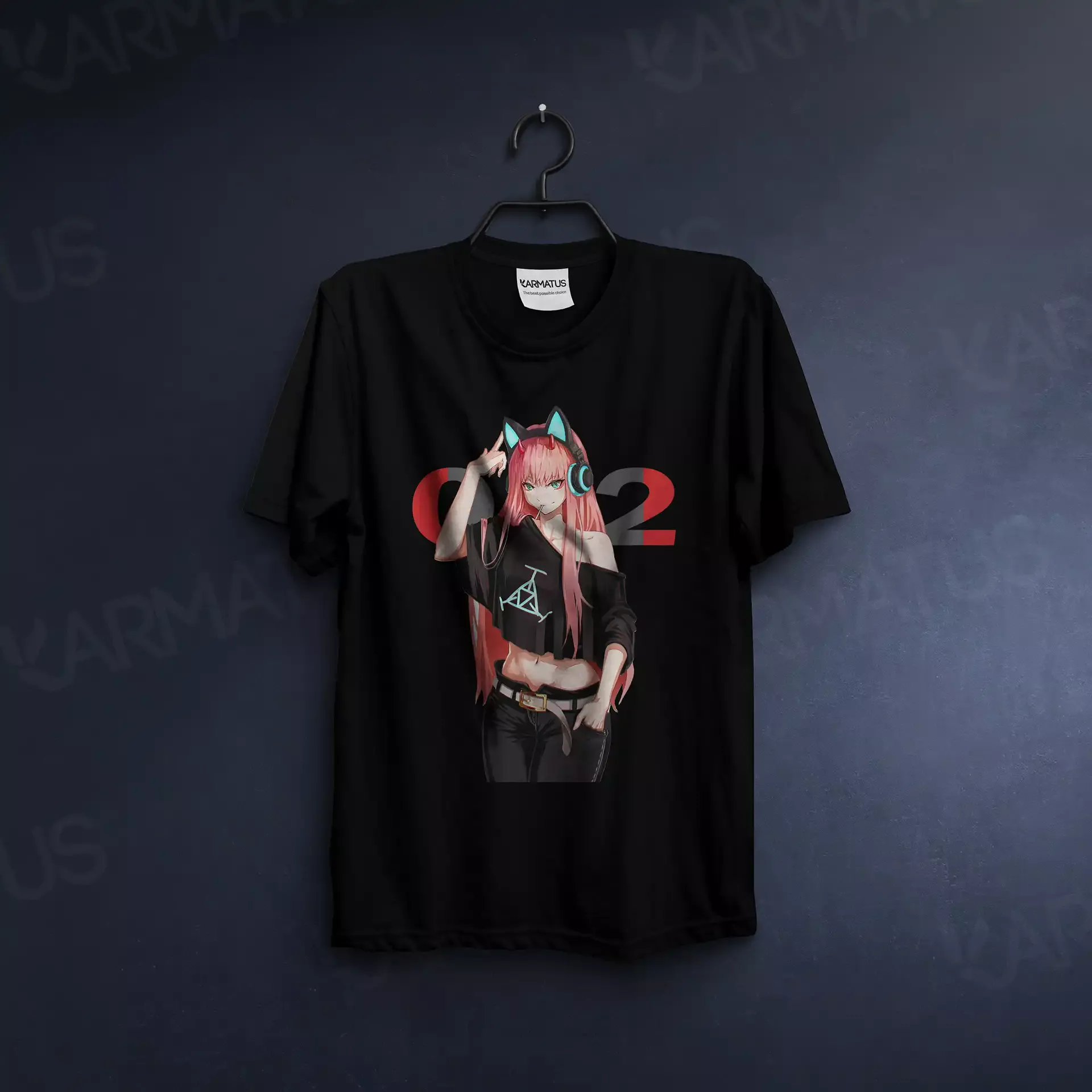 تیشرت دارلینگ | کالکشن Anime - مدل Ditf-02 599,000&Nbsp;تومان &Ndash; کارماتوس تیشرت مشکی انیمه دارلینگ Darling In The Franxx