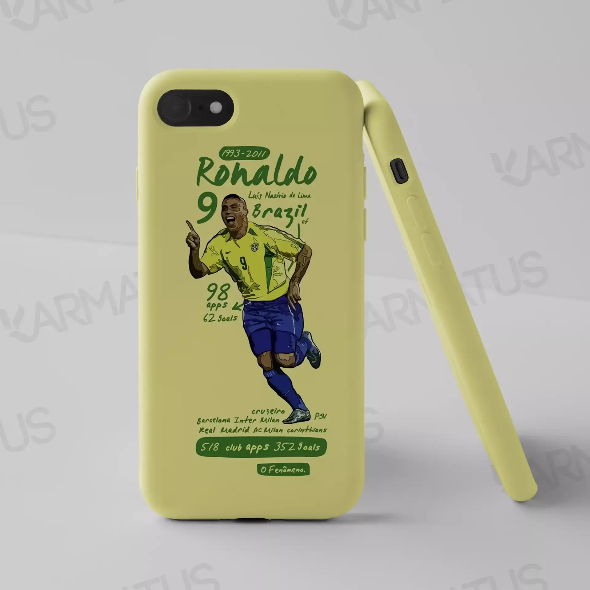 قاب موبایل رونالدو نازاریو | کالکشن Sport مدل R9-18 499,000&Nbsp;تومان &Ndash; کارماتوس قاب موبایل طرح رونالدو نازاریو Ronaldo Nazario