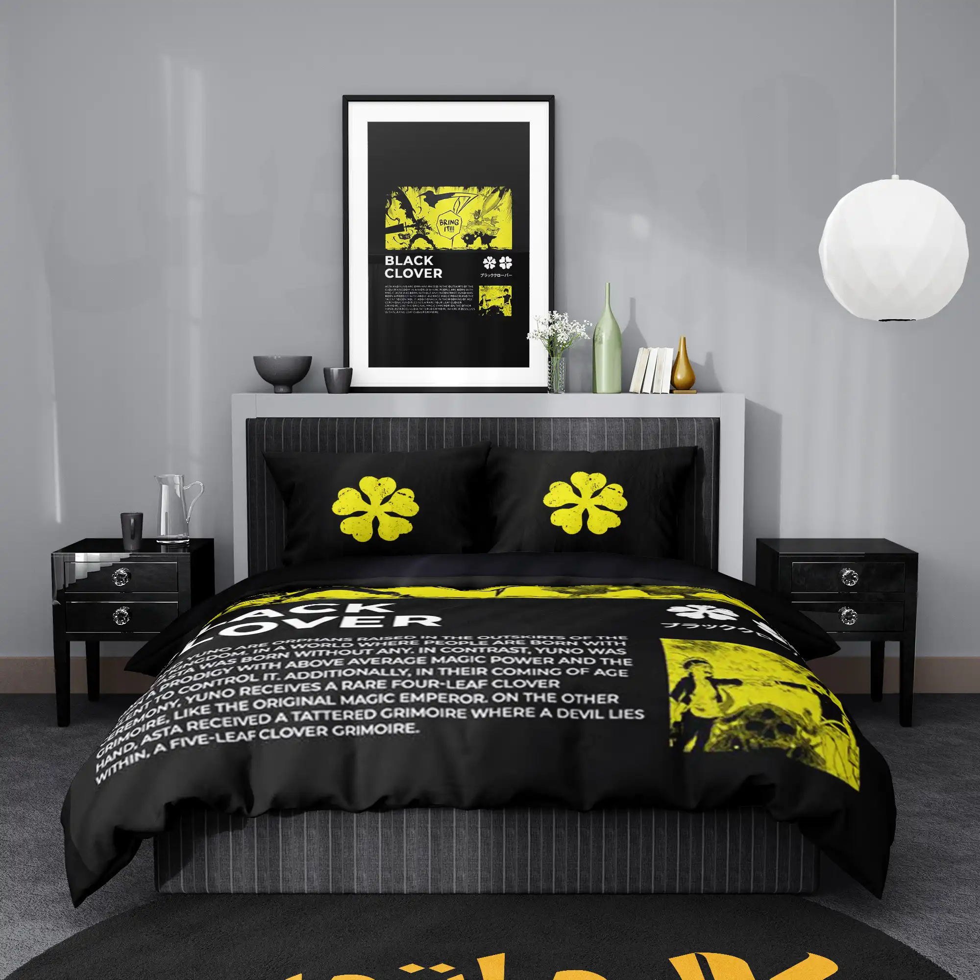 روتختی طرح شبدر سیاه Black Clover کد 2 5,900,000&Nbsp;تومان &Ndash; کارماتوس روتختی طرح شبدر سیاه Black Clover یک و دو نفره - کارماتوس