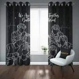 خرید پرده پانچ طرح بی تی اس Bts - کارماتوس (پرده پانچ گروه موسیقی, پرده پانچی, پرده پانچی خواننده, دکوراسیون) از کرماتوس