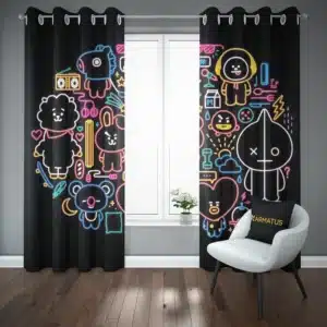 خرید پرده پانچ طرح بی تی اس Bts - کارماتوس (پرده پانچ گروه موسیقی, پرده پانچی, پرده پانچی خواننده, دکوراسیون) از کرماتوس