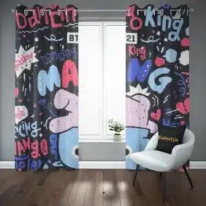 خرید پرده پانچ طرح بی تی اس Bts - کارماتوس (پرده پانچ گروه موسیقی, پرده پانچی, پرده پانچی خواننده, دکوراسیون) از کرماتوس