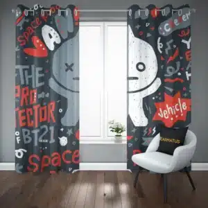 خرید پرده پانچ طرح بی تی اس Bts - کارماتوس (پرده پانچ گروه موسیقی, پرده پانچی, پرده پانچی خواننده, دکوراسیون) از کرماتوس