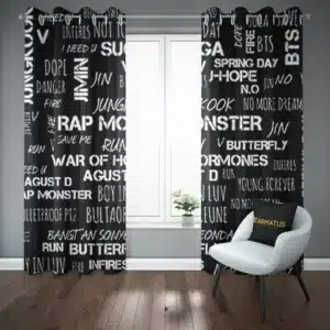 خرید پرده پانچ طرح بی تی اس Bts - کارماتوس (پرده پانچ گروه موسیقی, پرده پانچی, پرده پانچی خواننده, دکوراسیون) از کرماتوس