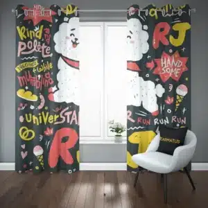 خرید پرده پانچ طرح بی تی اس Bts - کارماتوس (پرده پانچ گروه موسیقی, پرده پانچی, پرده پانچی خواننده, دکوراسیون) از کرماتوس