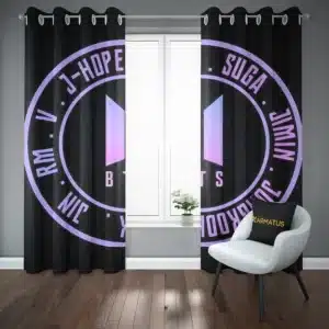 خرید پرده پانچ طرح بی تی اس Bts - کارماتوس (پرده پانچ گروه موسیقی, پرده پانچی, پرده پانچی خواننده, دکوراسیون) از کرماتوس