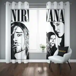 خرید پرده پانچ طرح نیروانا Nirvana - کارماتوس (پرده پانچ گروه موسیقی, پرده پانچی, دکوراسیون) از کرماتوس