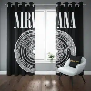 خرید پرده پانچ طرح نیروانا Nirvana - کارماتوس (پرده پانچ گروه موسیقی, پرده پانچی, دکوراسیون) از کرماتوس