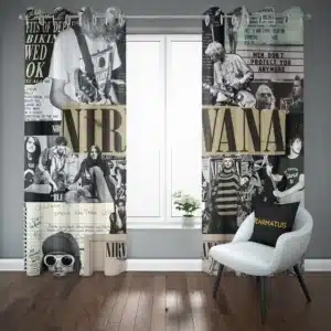 خرید پرده پانچ طرح نیروانا Nirvana - کارماتوس (پرده پانچ گروه موسیقی, پرده پانچی, دکوراسیون) از کرماتوس