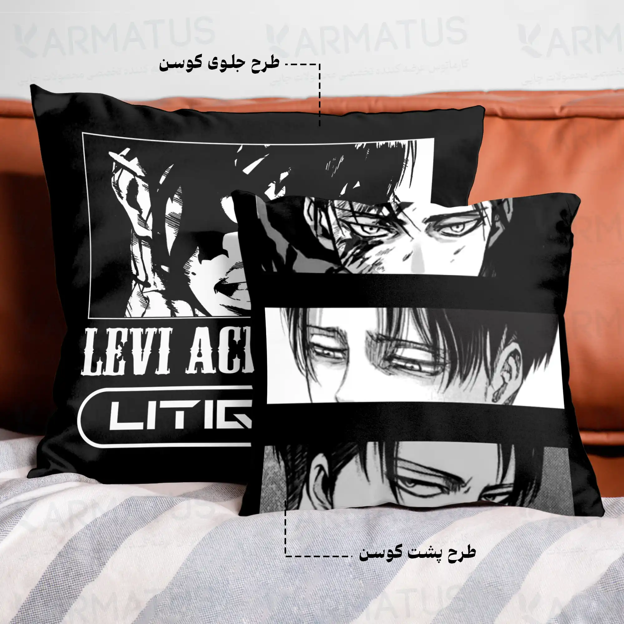 کوسن طرح انیمه Attack On Titan کد 3 290,000&Nbsp;تومان &Ndash; کارماتوس کوسن طرح انیمه Attack On Titan