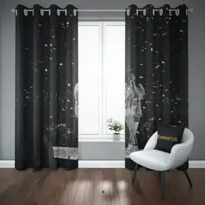 خرید پرده پانچ طرح بیلی آیلیش Billie Eilish - کارماتوس (پرده پانچی, پرده پانچی خواننده, دکوراسیون) از کرماتوس