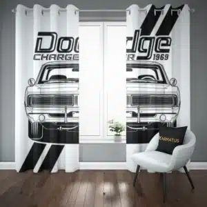 خرید پرده پانچ طرح دوج Dodge - کارماتوس (پرده پانچ ماشین, پرده پانچی, دکوراسیون) از کرماتوس