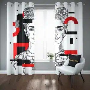خرید پرده پانچ طرح فریدا کالو Frida Kahlo - کارماتوس (پرده پانچی, پرده پانچی هنرمندان, دکوراسیون) از کرماتوس