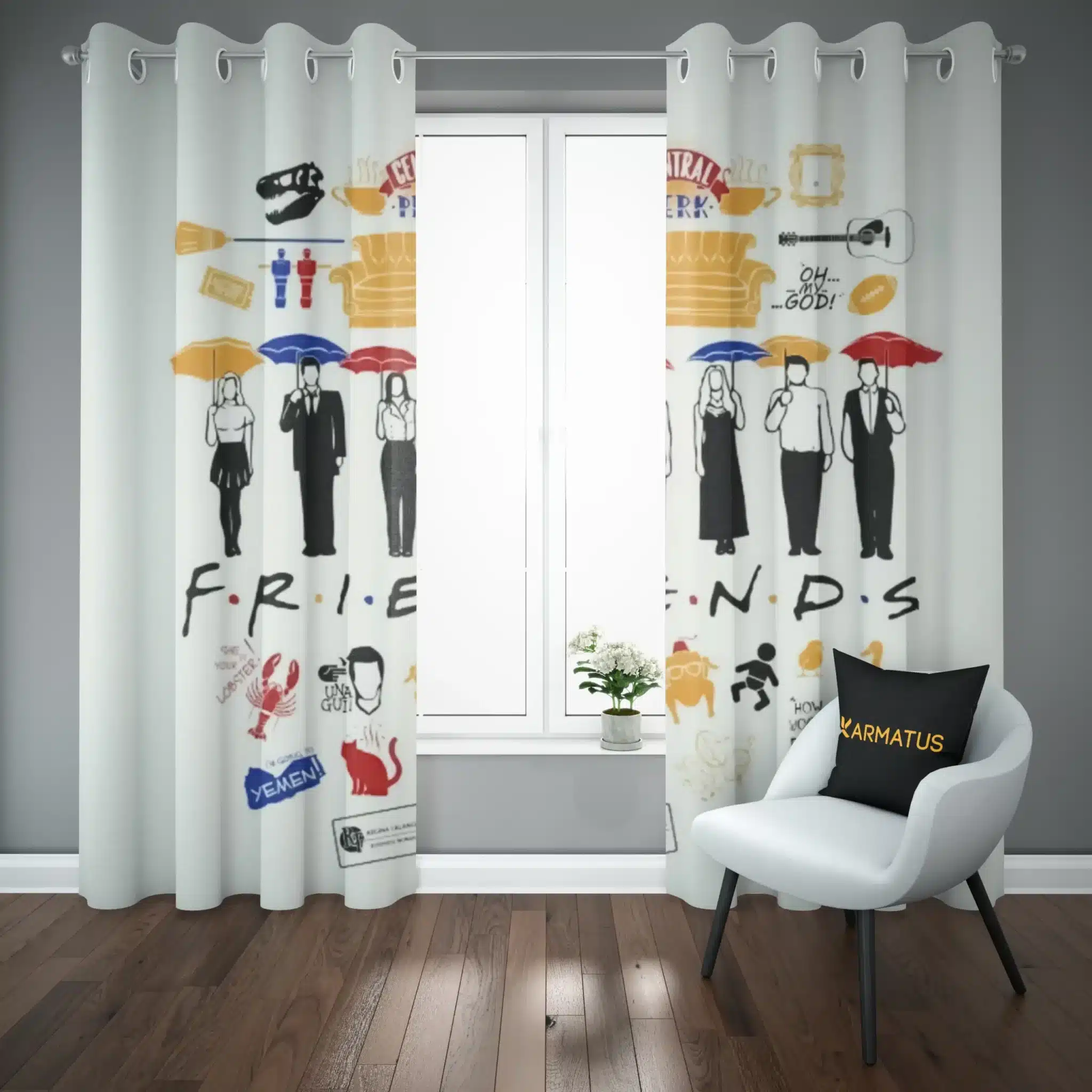 پرده پانچ سریال فرندز | کالکشن Tv Series - مدل Frn-001 3,499,000&Nbsp;تومان &Ndash; کارماتوس خرید خرید و قیمت پرده پانچ طرح سریال فرندز Friends - کارماتوس (پرده پانچی, پرده پانچی فیلم و سریال, دکوراسیون) از کرماتوس