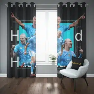 خرید پرده پانچ طرح ارلینگ هالند Erling Haaland - کارماتوس (پرده پانچ بازیکن فوتبال, پرده پانچی, دکوراسیون) از کرماتوس