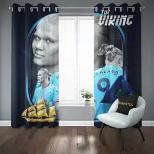 خرید پرده پانچ طرح ارلینگ هالند Erling Haaland - کارماتوس (پرده پانچ بازیکن فوتبال, پرده پانچی, دکوراسیون) از کرماتوس