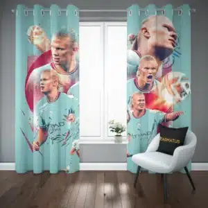 خرید پرده پانچ طرح ارلینگ هالند Erling Haaland - کارماتوس (پرده پانچ بازیکن فوتبال, پرده پانچی, دکوراسیون) از کرماتوس