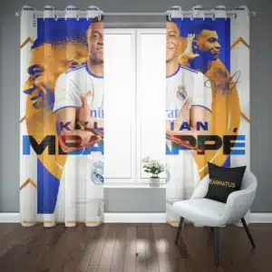 خرید پرده پانچ طرح کیلیان امباپه Kylian Mbappe - کارماتوس (پرده پانچ بازیکن فوتبال, پرده پانچی, دکوراسیون) از کرماتوس