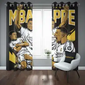 خرید پرده پانچ طرح کیلیان امباپه Kylian Mbappe - کارماتوس (پرده پانچ بازیکن فوتبال, پرده پانچی, دکوراسیون) از کرماتوس