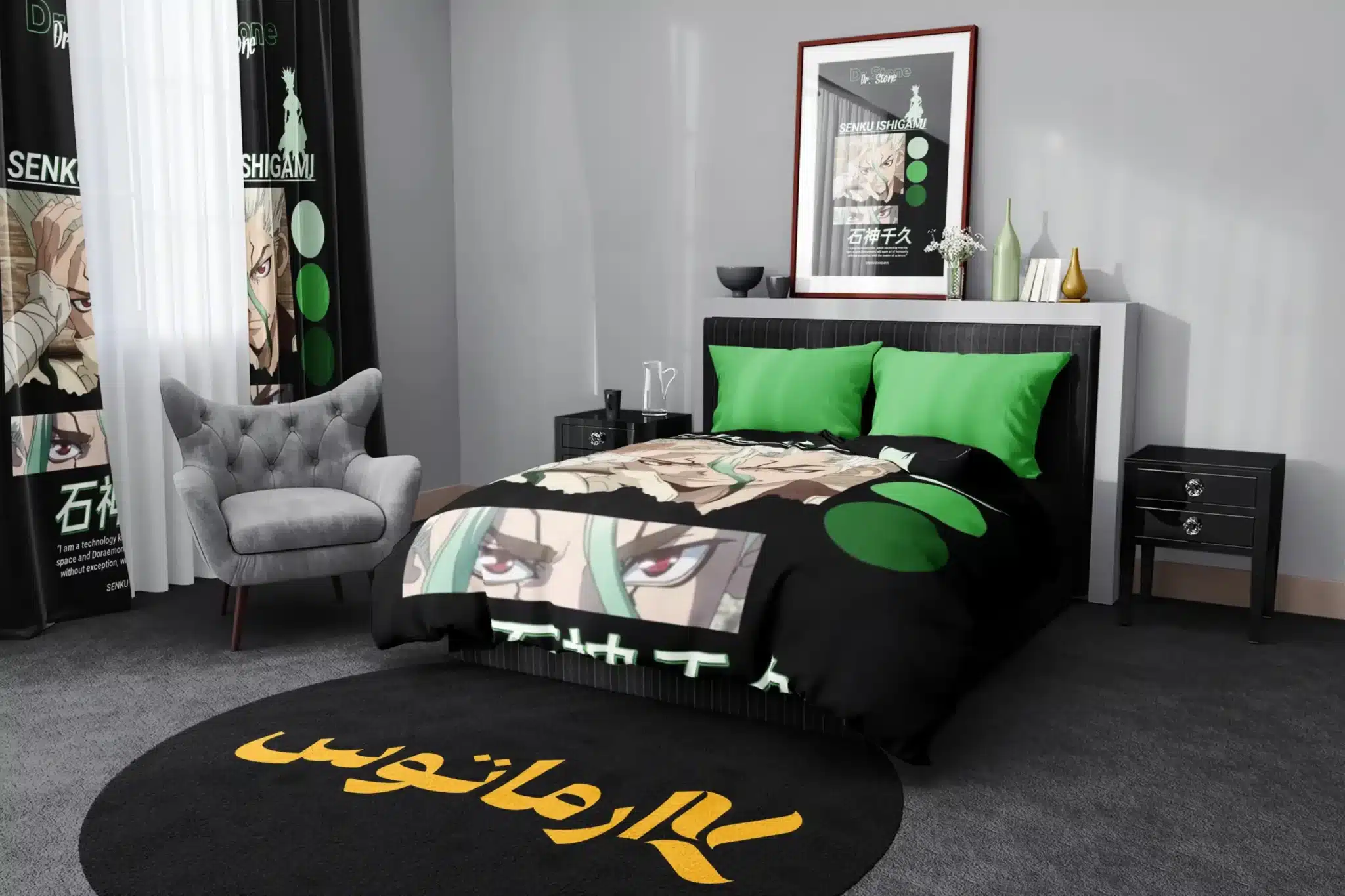 روتختی طرح دکتر استون Dr Stone کد 3 5,900,000&Nbsp;تومان &Ndash; کارماتوس روتختی طرح دکتر استون Dr Stone یک و دو نفره کارماتوس