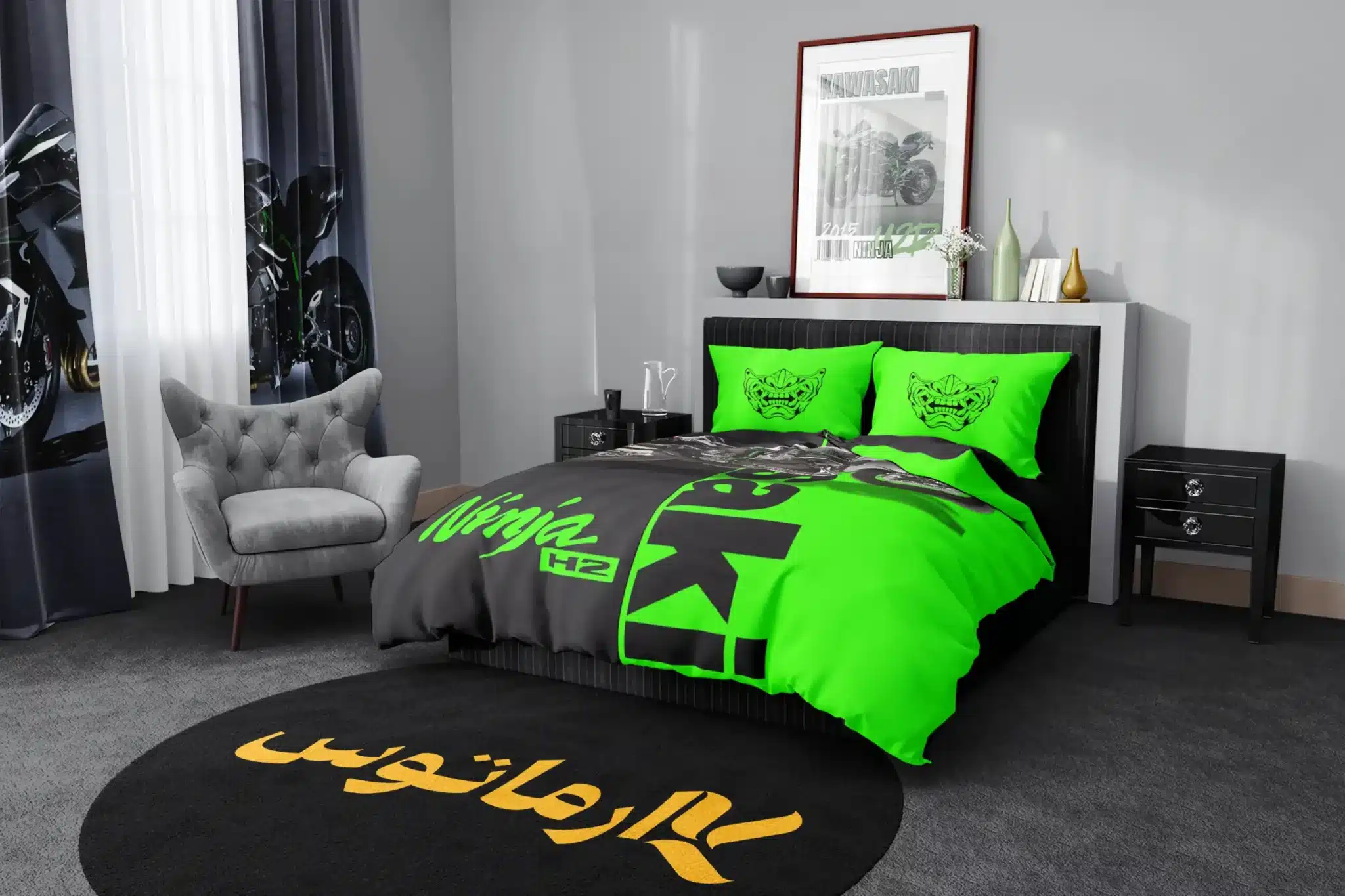 روتختی طرح کاوازاکی Kawasaki کد 1 5,900,000&Nbsp;تومان &Ndash; کارماتوس روتختی طرح کاوازاکی Kawasaki یک و دو نفره - کارماتوس