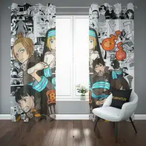 پرده پانچ طرح فایر فورس Fire Force