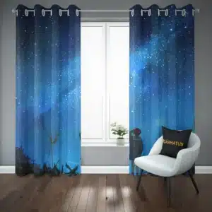 پرده پانچ طرح اسمان شب و ستاره Sky Night &Amp;Amp; Stars