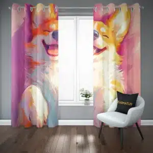 پرده پانچ طرح حیوانات پاستیلی Pastel Animals