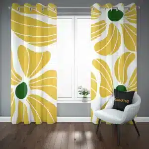 پرده پانچ طرح گل افتابگردان Sunflower