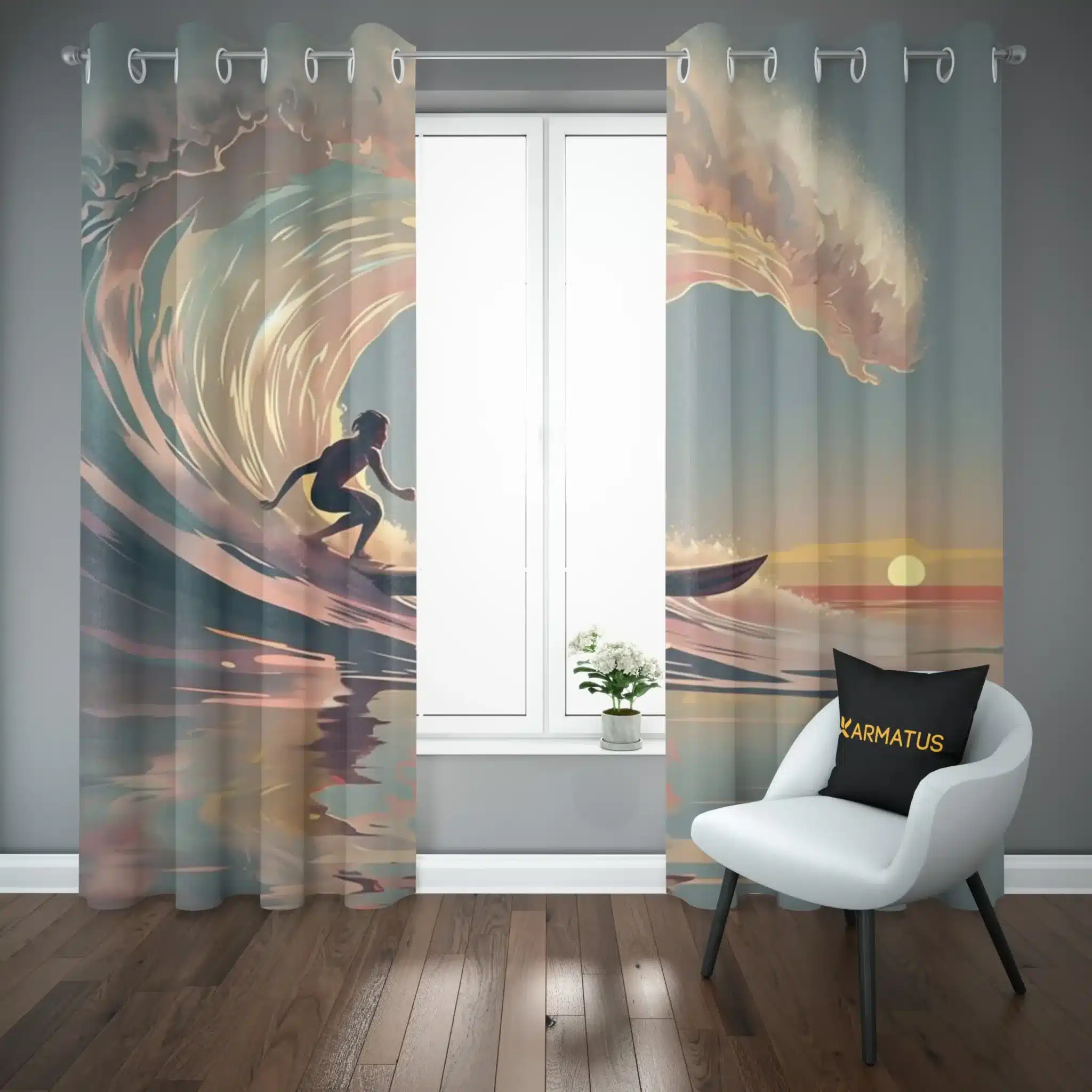 پرده پانچ طرح موج سواری Surfing Vibes کد 1 3,499,000&Nbsp;تومان &Ndash; کارماتوس پرده پانچ طرح موج سواری Surfing Vibes