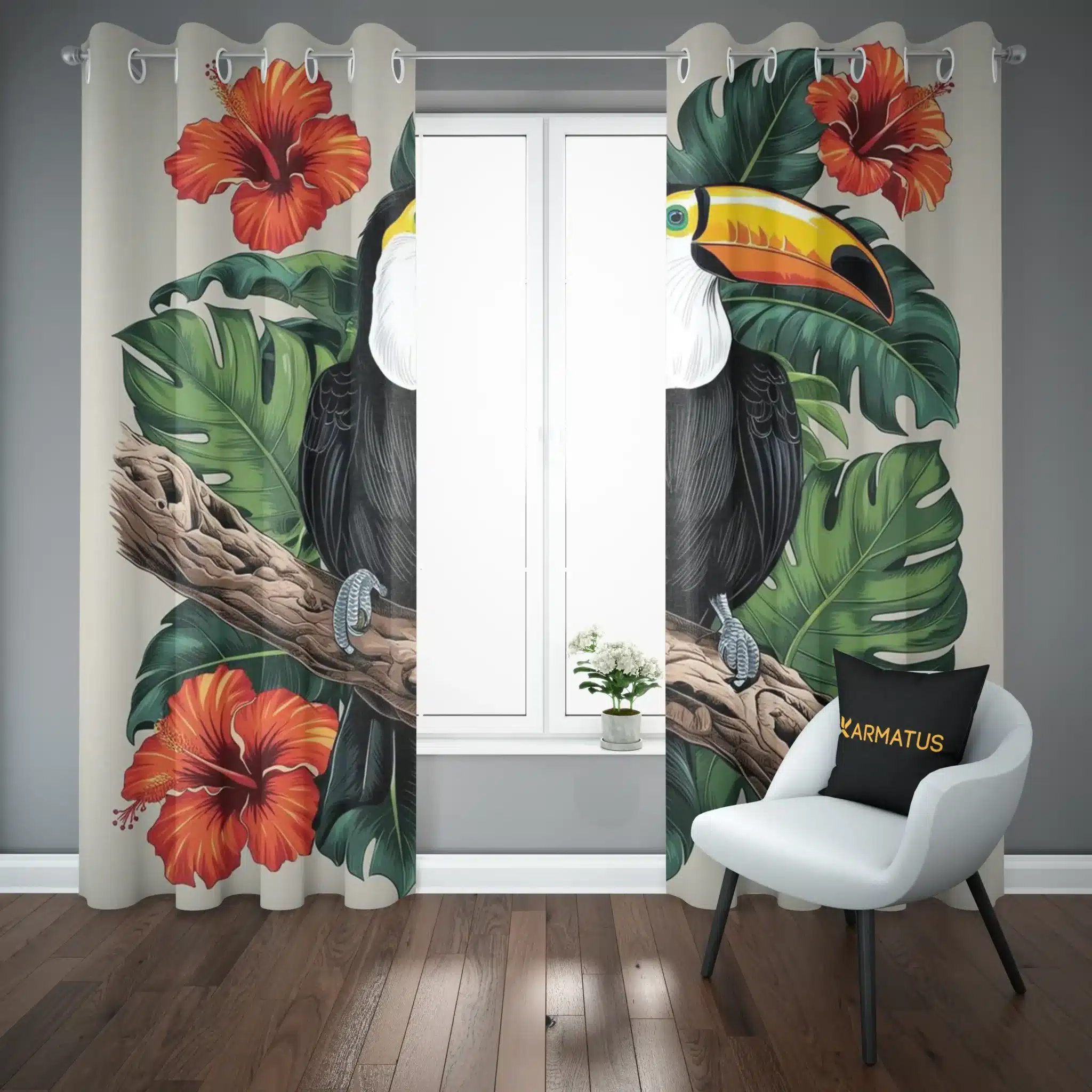 پرده پانچ طرح پرنده های استوایی Tropical Birds کد 1 3,499,000&Nbsp;تومان &Ndash; کارماتوس پرده پانچ طرح پرنده های استوایی Tropical Birds