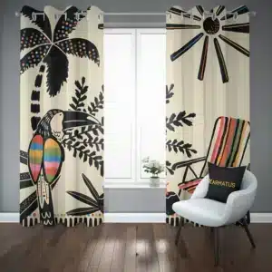 پرده پانچ طرح پرنده های استوایی Tropical Birds