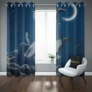 پرده پانچ طرح وال و دلفین Whale And Dolphin