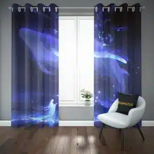 پرده پانچ طرح وال و دلفین Whale And Dolphin