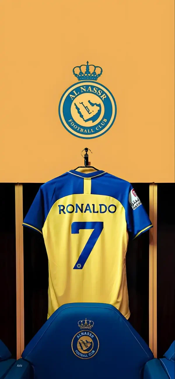 عکس کریستیانو رونالدو در پیراهن زرد النصر عربستان در لیگ حرفه‌ای