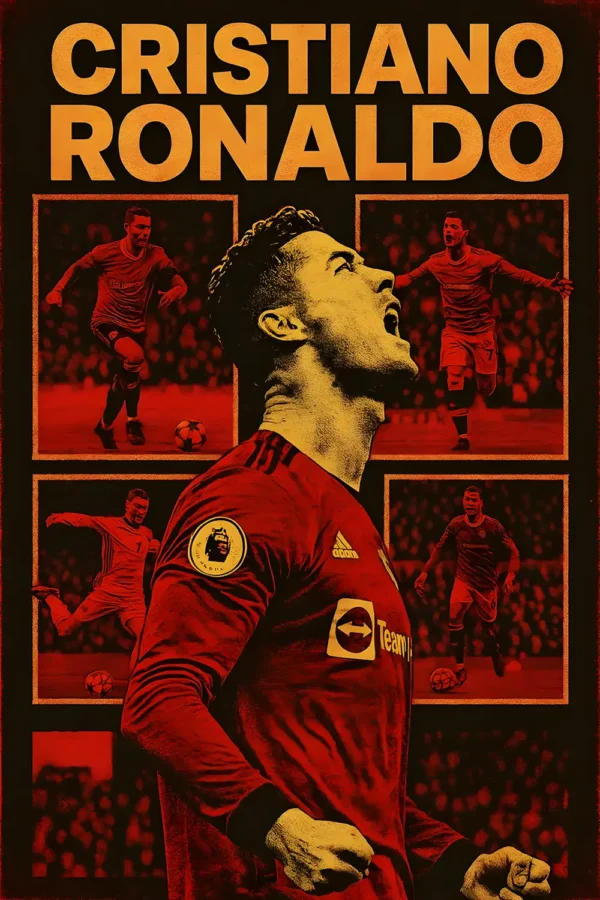 والپیپر رونالدو جوان در لباس قرمز منچستر یونایتد در دوران اوج