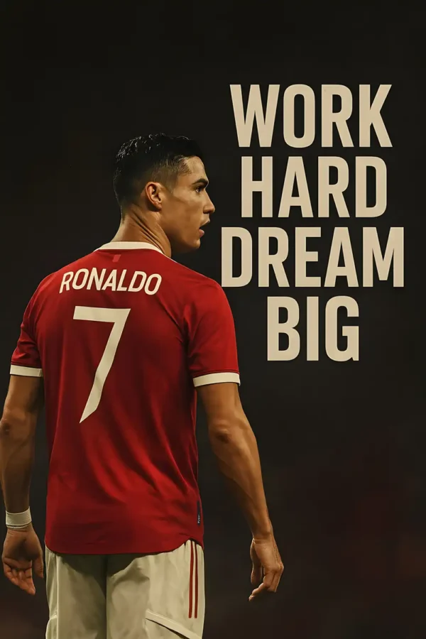 والپیپر رونالدو جوان در لباس قرمز منچستر یونایتد در دوران اوج