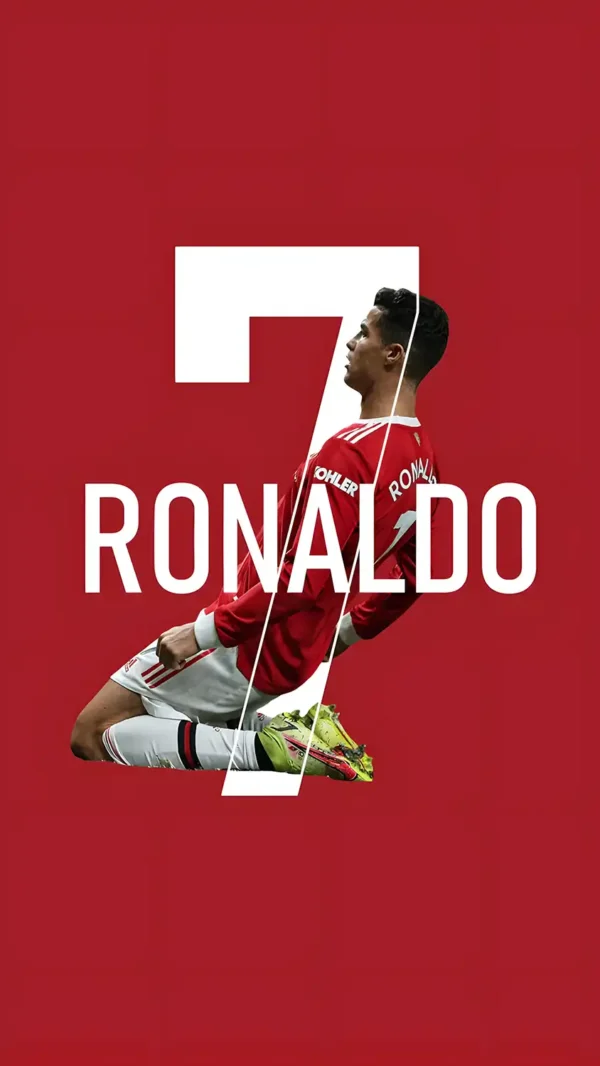والپیپر رونالدو جوان در لباس قرمز منچستر یونایتد در دوران اوج