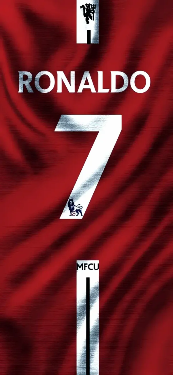 تصویر پروفایل کریستیانو رونالدو با پس‌زمینه طراحی گرافیکی مدرن و ترکیب رنگ‌های تیره و طلایی