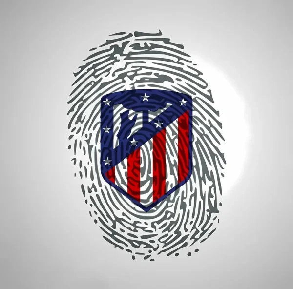 والپیپر Atletico Madrid طرح نواری قرمز و سفید کلاسیک