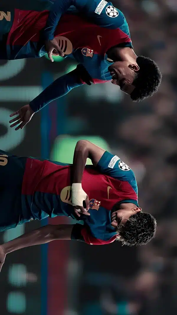 لامین یامال با پیراهن بارسلونا در کمپ نو - والپیپر Hd