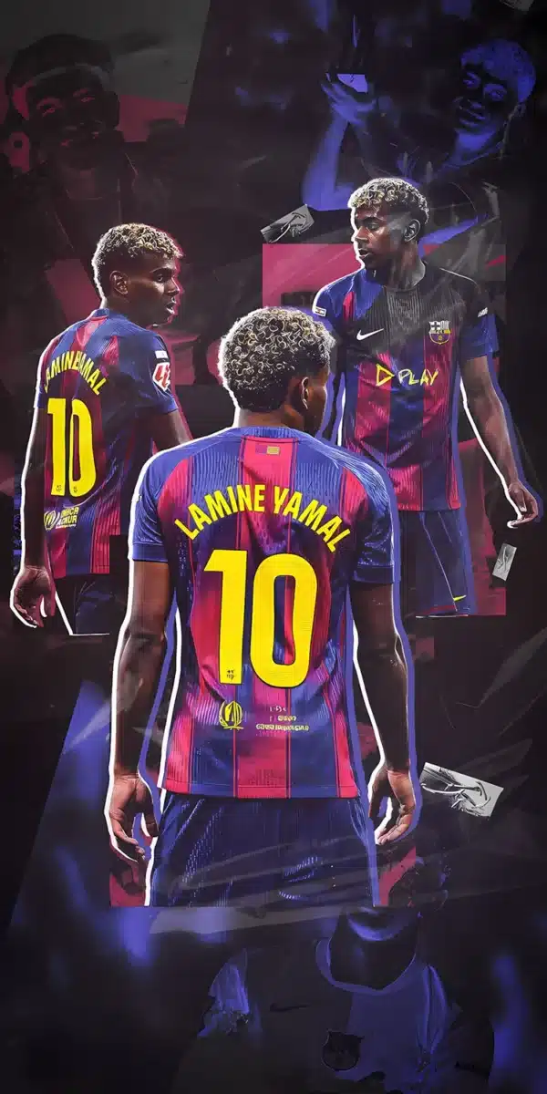 لامین یامال با پیراهن بارسلونا در کمپ نو - والپیپر Hd