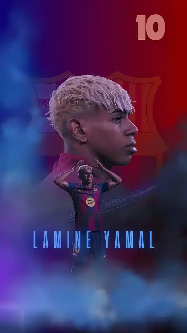 لامین یامال با پیراهن بارسلونا در کمپ نو - والپیپر Hd