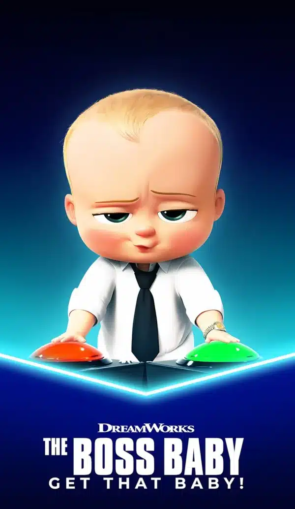 والپیپر بچه رئیس با کت و شلوار مشکی و کروات